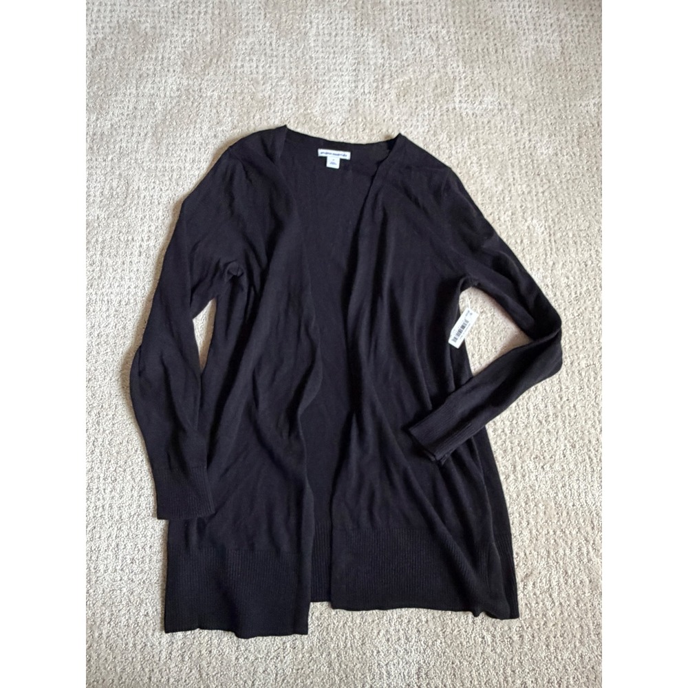 Womens Lightweight Open Front Cardigan Sweater Black M NWT